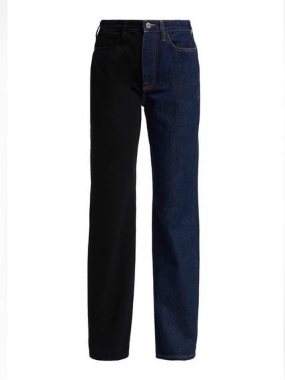 Frame Le Jane Two-Toned Straight Leg Jeans